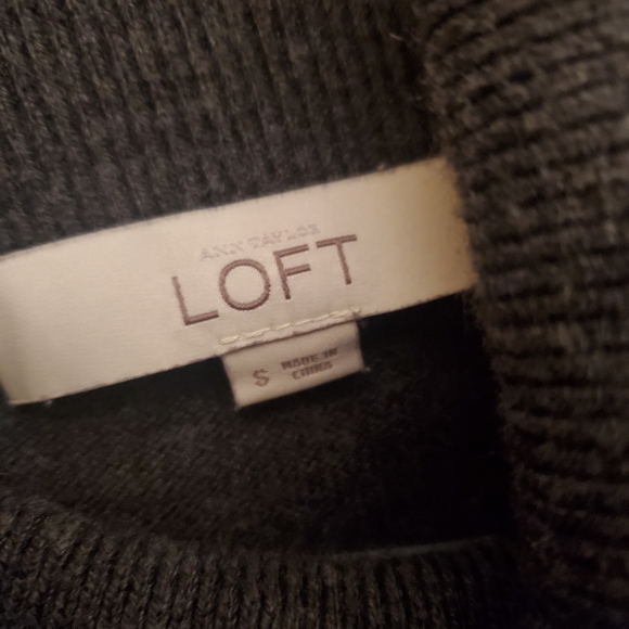 Ann Taylor Loft Gray Cowl Turtleneck Sweater - Picture 2 of 4